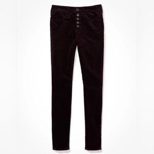 American Eagle High Waist Velvet Deep Purple Jegging Women’s Size 12 Short